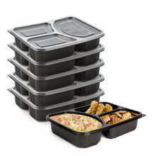 Load image into Gallery viewer, Set of 7 - 3 Compartment Meal Prep Container 7 Pcs, Microwaveable, Durable, Reusable, Dishwasher Safe