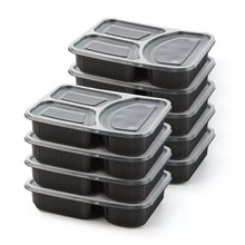 Load image into Gallery viewer, Set of 7 - 3 Compartment Meal Prep Container 7 Pcs, Microwaveable, Durable, Reusable, Dishwasher Safe